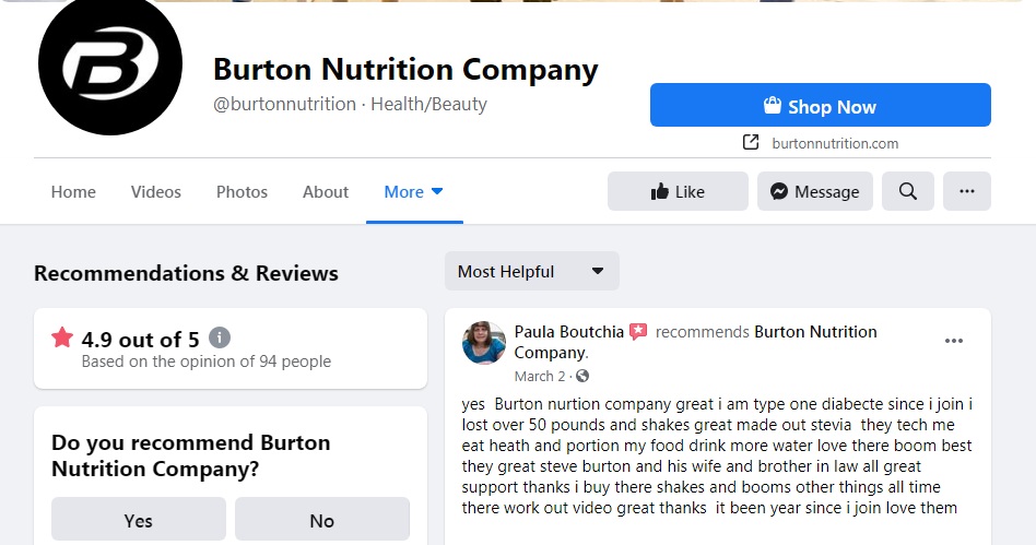 Burton Nutrition review