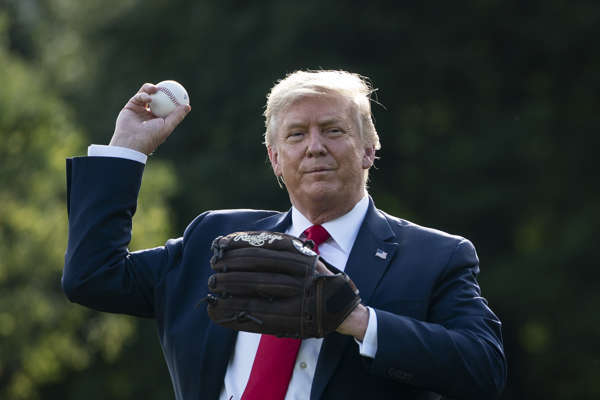 Donald Trump hits kid with baseball