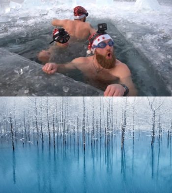 Plant trees under the frozen lake - Weird New Year customs