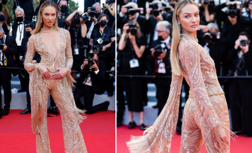 Candice Swanepoel looked gorgeous at Cannes with her sexy dress